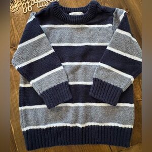 The Children's Place Men's Crewneck Sweater - Navy and Gray Stripes